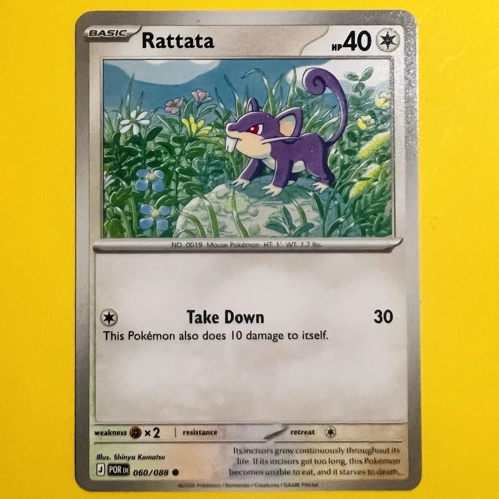 060/088 Rattata : Reverse Holo Card : Perfect Order : Pokemon‎ TCG
